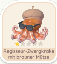 Regisseur-Zwergkrake mit brauner Mütze