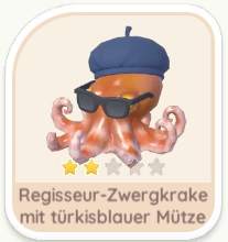 Regisseur-Zwergkrake mit türkisblauer Mütze