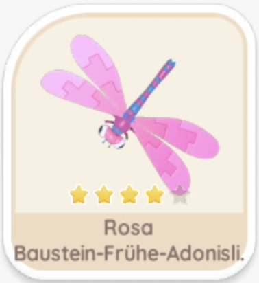 Rosa Baustein-Frühe-Adonislibelle